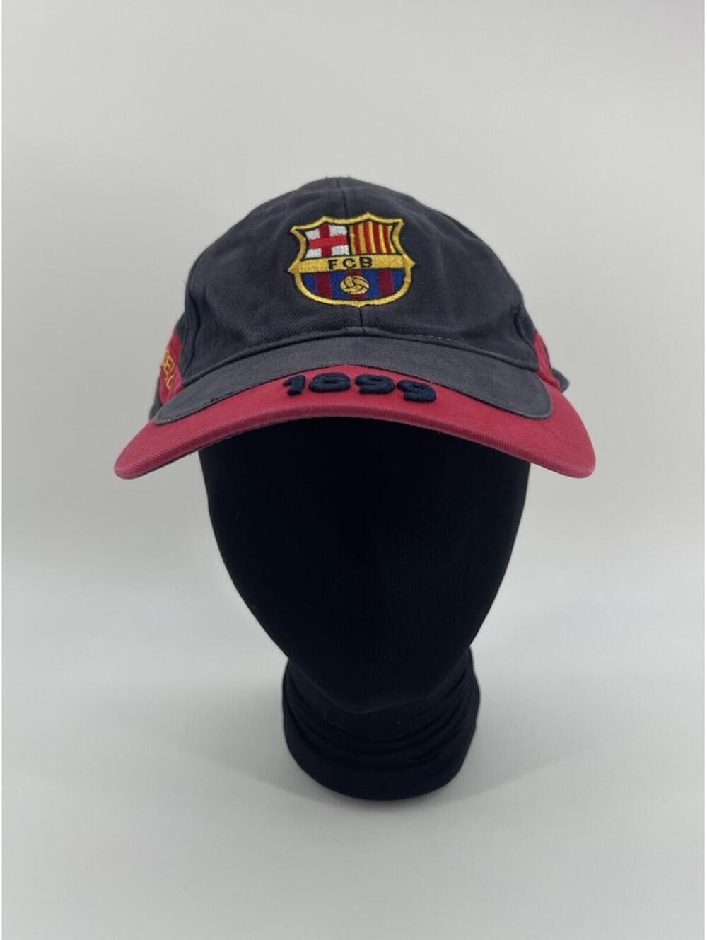 FC Barcelona 1899 Adjustable Soccer Cap Hat Black Red FCB 100% Cotton